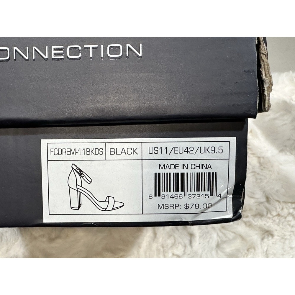 Woman's French Connection Strappy Black Heel Ankle Strap Sandals Size 11 NEW - Picture 9 of 9